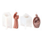 Xidmold Lot de 2 moules en silicone abstraits en forme de famille sacrée pour bougies en silicone Jésus avec Marie pour bougies