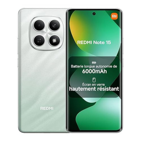 Xiaomi REDMI Note 15, Smartphone 8+128Go, Batterie Longue autonomie 6000mAh, Résistance à l'eau IP64, Appareil Photo Ultra-Net 1