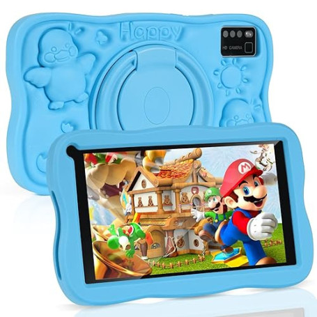 SUMTAB Tablette Enfants 7 Pouces Android Tablette pour Enfant avec 8GB RAM+64GB ROM(TF 256GB), Contrôle Parental, WiFi, Bluetoot