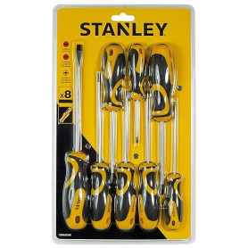 STANLEY, Ensemble Bi-Matériau 8 Tournevis, Jaune/Noir. STHT0-62148
