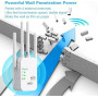 Répéteur WiFi 1200Mbps, Puissant WiFi Booster Double Bande 5GHz & 2.4GHz Amplificateur WiFi Puissant avec Gigabit Ethernet Port,