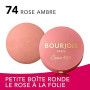 BOURJOIS - Boîte Ronde Blush 74 Rose Ambre - Piceau & Miroir Intégré - Technologie Fard Cuit - Texture Fine & Légère - Facile À