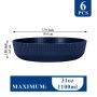 HOMQUEN Bols à Pâtes Ensemble de 6, Assiettes Creuses, Bols à Salade de 1100 ml Bols à Soupe Bleu, Grands Bols de Service Pour P