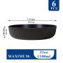 HOMQUEN Bols à Pâtes Ensemble de 6, Assiettes Creuses, Bols à Salade de 1100 ml Bols à Soupe Noir, Grands Bols de Service Pour P