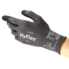 Ansell HyFlex 11-840 Gants de Travail Professionnels, Enduction Nitrile Résistante à l'Abrasion, Protection Industrielle Multius