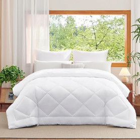 WAVVE Couette 240x260 Tempérée 300GSM en Microfibre, Édredon Lit 2 Personnes 240x260 cm pour Lit 160x200/180x200/200x200, Grand