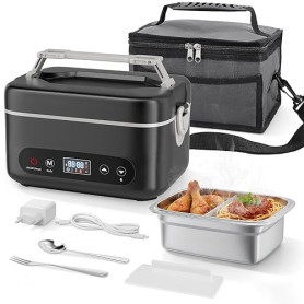 TLPEMN Gamelle Chauffante, 1.2L Electrique Lunch Box Chauffante Rechargeable, Boite Chauffante Repas Portable à Chauffage Rapide