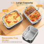 TLPEMN Gamelle Chauffante, 1.2L Electrique Lunch Box Chauffante Rechargeable, Boite Chauffante Repas Portable à Chauffage Rapide