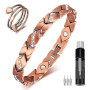 Bracelet Magnétique en Cuivre avec Aimants de 3500 Gauss Bracelet Aimanté en Cuivre Massif Bague en Cuivre Anneau en Cuivre pour