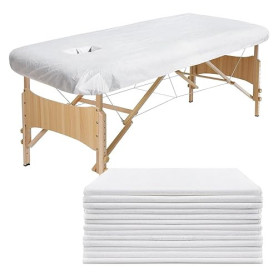 Luriseminger 30pcs Draps Housses Jetables pour Table de Massage, 90 x 215cm Imperméables Housses de Lit de Massage Jetables Drap