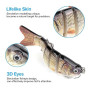 Realure Lot de 3 leurres pour brochet multiarticulés - 15 cm, 23 cm, 30 cm - Leurres de pêche 3D - Leurres coulants lents - Pour