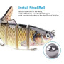 Realure Lot de 3 leurres pour brochet multiarticulés - 15 cm, 23 cm, 30 cm - Leurres de pêche 3D - Leurres coulants lents - Pour