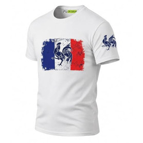 Tee Shirt Drapeau Français, T-Shirt Homme Drapeau Coq Gaulois Vintage, Maillot Supporter France Football Coupe du Monde 2026