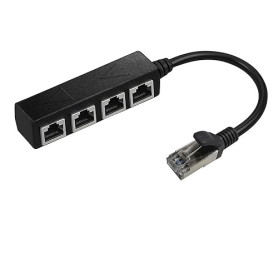 gsgfuis Câble répartiteur Ethernet RJ45, LAN RJ45 Ethernet Répartiteur 1 Port Mâle vers 4 Femelles pour Ethernet Cat5, Cat5e, Ca