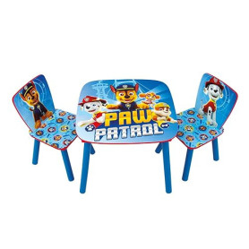 ARDITEX - Ensemble Table et 2 Chaises en Bois pour Enfants Licence Officielle La Pat’ Patrouille - Table 50x50x44 cm/Chaise 26,5