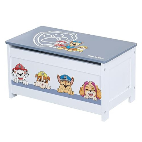 roba Banc-Coffre à Jouets Paw Patrol pour Enfant en Bois - Banc de Rangement - avec Charnière de Sécurité à Fermeture Douce - dè