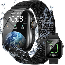 Parsonver Montre Connectée Homme Femme avec Appels Bluetooth, Smartwatch avec GPS, 3ATM Étanche, 1,85" Montre avec 100+ Sports,F