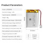 ViCep Batterie au Lithium polymère 3,7V 1100mAh 603449 Batterie Lipo Rechargeable 3,7V connecteur JST pour Haut-Parleur Bluetoot