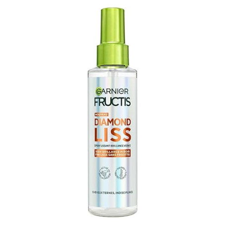 Garnier Fructis Diamond Liss - Spray Cheveux Lissant Brillance Diamant pour Cheveux Lisses & Brillants - Thermo Protecteur - Kér