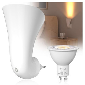 Bonlux Projecteur mural GU10 à Brancher - Lampe sur Prise avec Spot LED Lumière Chaude, éclairage mural Indirect Intérieur, peti