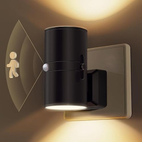 LOHAS-LED Veilleuse avec détecteur de mouvement, 1 pièce, veilleuse prise blanc chaud 3000 K, luminosité réglable 0-100 lm, lamp