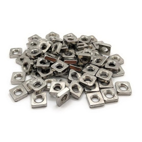 PRORAJE Ecrou bas carré M3 Inox | Forme basse/profil plat en Acier Inoxydable A2-070 (V2A/304) norme DIN 562: LOT DE 5 Pcs