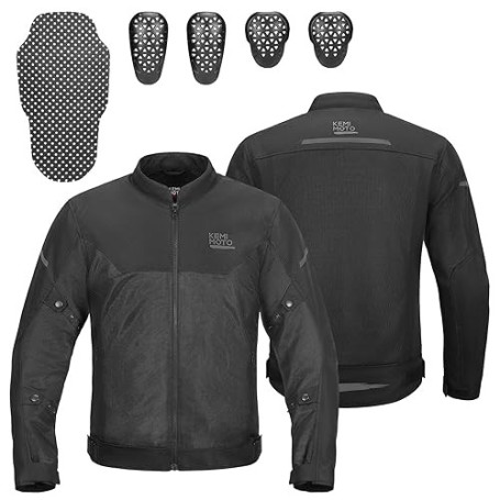 KEMIMOTO Veste Moto Homme, Blouson Moto avec Protections Conforme CE Amovible, Veste Motos Été en Maille Respirant pour Blouson