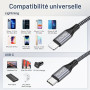 RAVIAD Câble USB C vers Lightning 1M [MFi Certifié] Câble USB C Lightning Charge Rapide Power Delivery Compatible avec iPhone 14