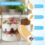 Hejo 4 Pièces Bocal en Verre avec Couvercle Hermétique et Cuillère, 500ML Pot en Verre, Overnight Oats Jar, Bocaux de Conservati