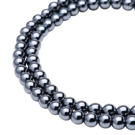 PH PandaHall environ 72pcs/brin 6mm Perles Rond en Hematite Non-magnetique Grade AA Noir Haute Poli, Trou: 1.5mm