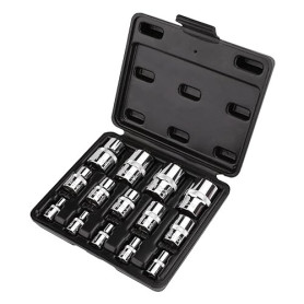 Amazon Basics ensemble de 14 douilles Torx externes, E4 à E24, lecteur de 1/4 po, 3/8 po, 1/2 po, avec étui de rangement