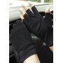 XGOPTS Gants de Protection Solaire Anti-UV Été Mitaines de Conduite Antidérapants Gants à Demi-Doigts en Coton Respirant Mince M