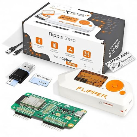 Flipper Zero Kit WiFi | Flipper Zero | Carte WiFi | Carte mémoire 64 Go | Lecteur de Carte USB