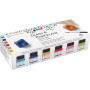KREUL 16604 - Glass & Porcelain Classic Set Color Living, 6 x 20 ml de peinture et un pinceau, peinture joyeuse et brillante pou