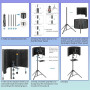 Dmsky Bouclier d'isolation de microphone avec filtre anti-pop et trépied, pliable, avec triple isolation sonore, haute densité,