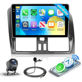 Hodozzy 4G+64G Autoradio pour Volvo XC60 2008-2013 Android 9 Pouces Incell Écran Tactile GPS Carplay Android Auto sans Fil, Post