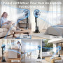 NebulaFlow Ventilateur Brumisateur, 2026 Amélioré Réservoir 4L, 7,5H Ventilateur sur pied, Minuterie, 5 vitesses 3 modes, Ventil