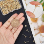 Beebeecraft 100PCS 24K Plaqué Or Boucles d'oreilles Goujons Boucles d'oreilles Boule avec Boucle DIY Bijoux (15x7mm)
