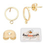 Beebeecraft 1 boîte 20 pièces Plaqué Or 18K Boucles d'oreilles à Tige avec Boucle Simple Cercle Géométrie Boucles d'oreilles Pot