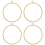 Beebeecraft 1 Boîte 20 Pcs Ronde Dos Ouvert Lunette Pendentif en Laiton Plaqué Or 18K Cercle Creux Moule Charmes avec Boucle pou