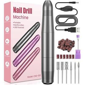 Ponceuse pour Ongles Professionnel, Lime a Ongle Electrique Silencieuse, Ponceuse Ongle Manucure Machine 20000RPM Portable Kit d