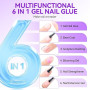 Gelike ec Colle Faux Ongles Gel - 6 en 1 UV Colle Capsule Americaine Ongle Extra Forte Gummy Base Pose americaine Nail Glue 2PCS