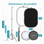 Neewer 150x200 cm Chromakey Noir et Blanc 2-en-1 Toile de Fond Pliable Pop-Up Pliable avec Support, Panneau Pliable pour Photo,