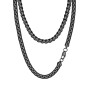 PROSTEEL 2/4/6/8 mm Chaine Acier Inoxydable pour Femme Homme, Collier Chaine Plaqué Or, Chainette Noire à Maillon Boîte Aplati -