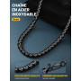 PROSTEEL 2/4/6/8 mm Chaine Acier Inoxydable pour Femme Homme, Collier Chaine Plaqué Or, Chainette Noire à Maillon Boîte Aplati -