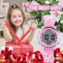 Vicloon Montre Enfant, Montre Enfant Étanche Numérique Sport, Montre Conception de Dessin Animé 3D Digitale, Montre Enfant LED R
