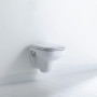 Duravit Abattant WC D-Code Compact, Abattant WC avec amortisseur de fermeture, Abattant Toilette en Uréa-Duroplast, avec Charniè