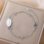Amaxer Bracelet à breloques Vierge Marie pour femme, médaille miraculeuse, bijoux religieux, bijoux religieux, en acier inoxydab