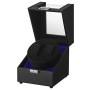 SONGMICS Boîte Remontoir Automatique, Silencieux, avec Éclairage LED, Coussin Réglable, Serrure, 4 Modes de Remontage, Câble USB