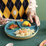 Lot de 8 assiettes divisées à 3 compartiments - Passent au micro-ondes et au lave-vaisselle - Pour pique-nique et fête - Plateau